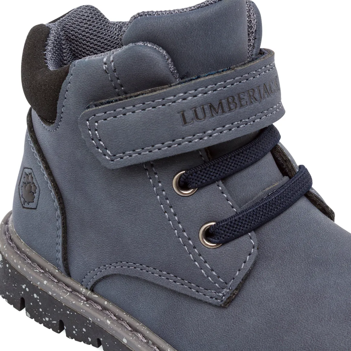 Scarponcini blu con strappo e lacci elastici Bambino Lumberjack