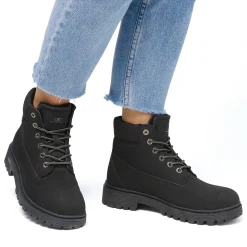 Scarponcini neri da donna Swish Jeans con collare imbottito