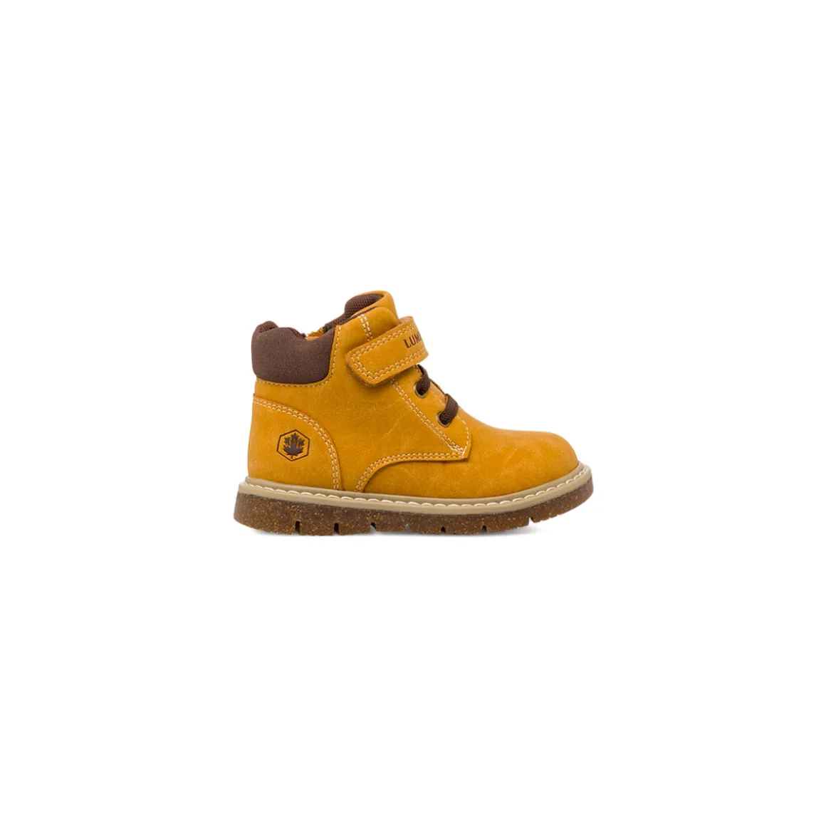 Scarponcini ocra con strappo e lacci elastici Bambino Lumberjack