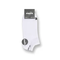 Set 3 paia di Calzini bianchi in cotone con logo Diadora