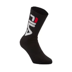 Set 2 paia di Calzini neri lunghi con logo Fila