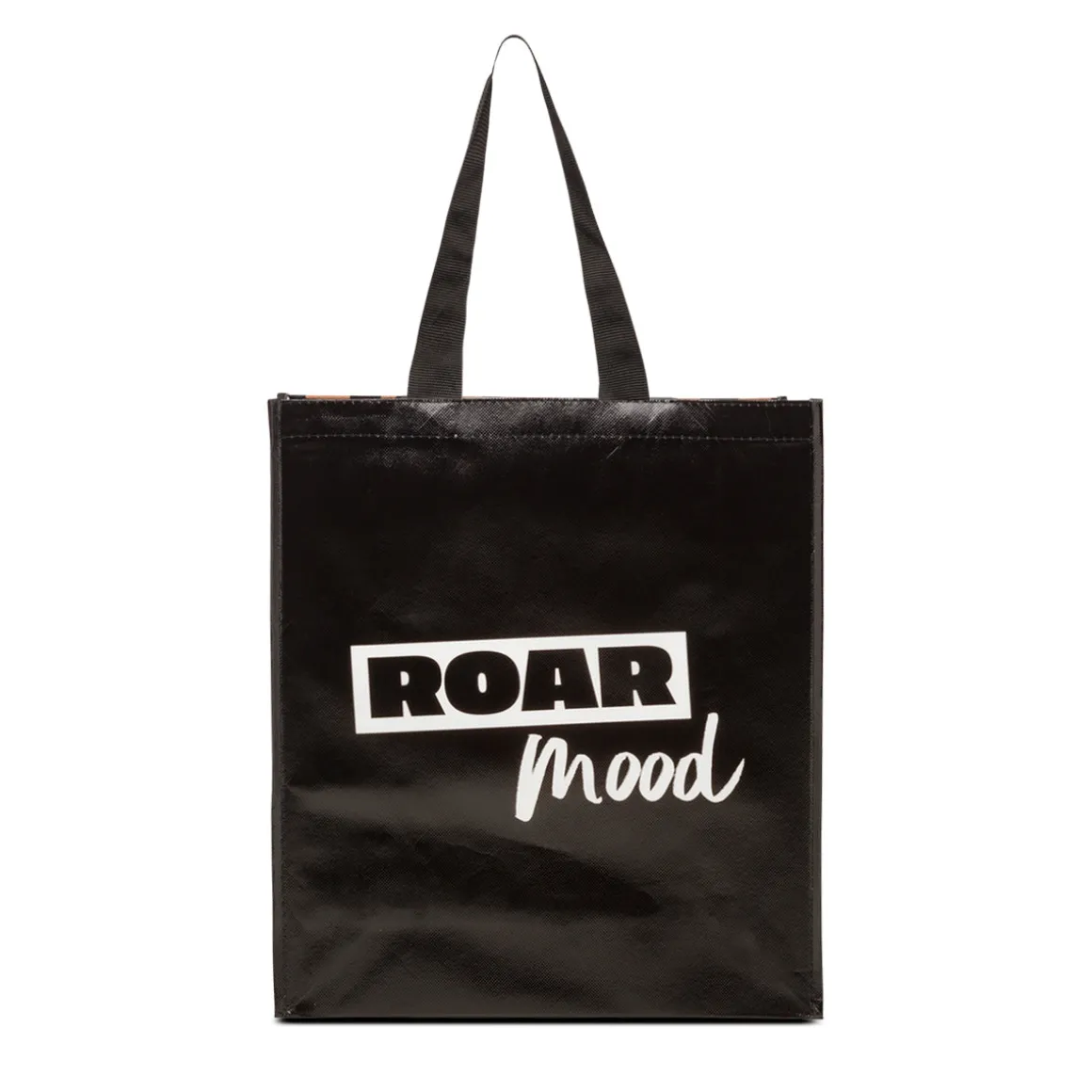 Shopper media animalier nera con fantasia leopardata