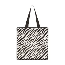 Shopper piccola animalier nera con fantasia zebrata