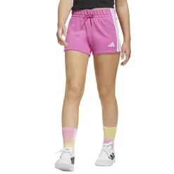 Shorts in cotone fucsia da Bambina con bande laterali adidas