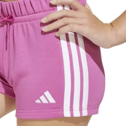 Shorts in cotone fucsia da Bambina con bande laterali adidas