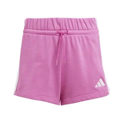 Shorts in cotone fucsia da Bambina con bande laterali adidas