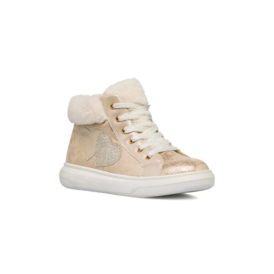 Sneakers alta oro metal da bambina Le Scarpe di Alice