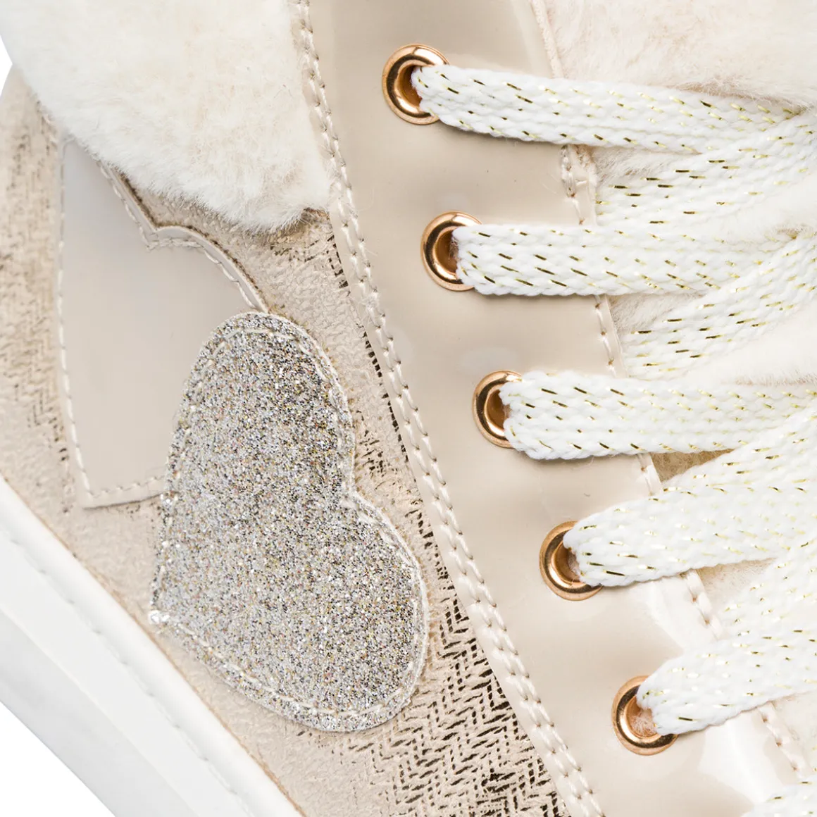 Sneakers alta oro metal da bambina Le Scarpe di Alice