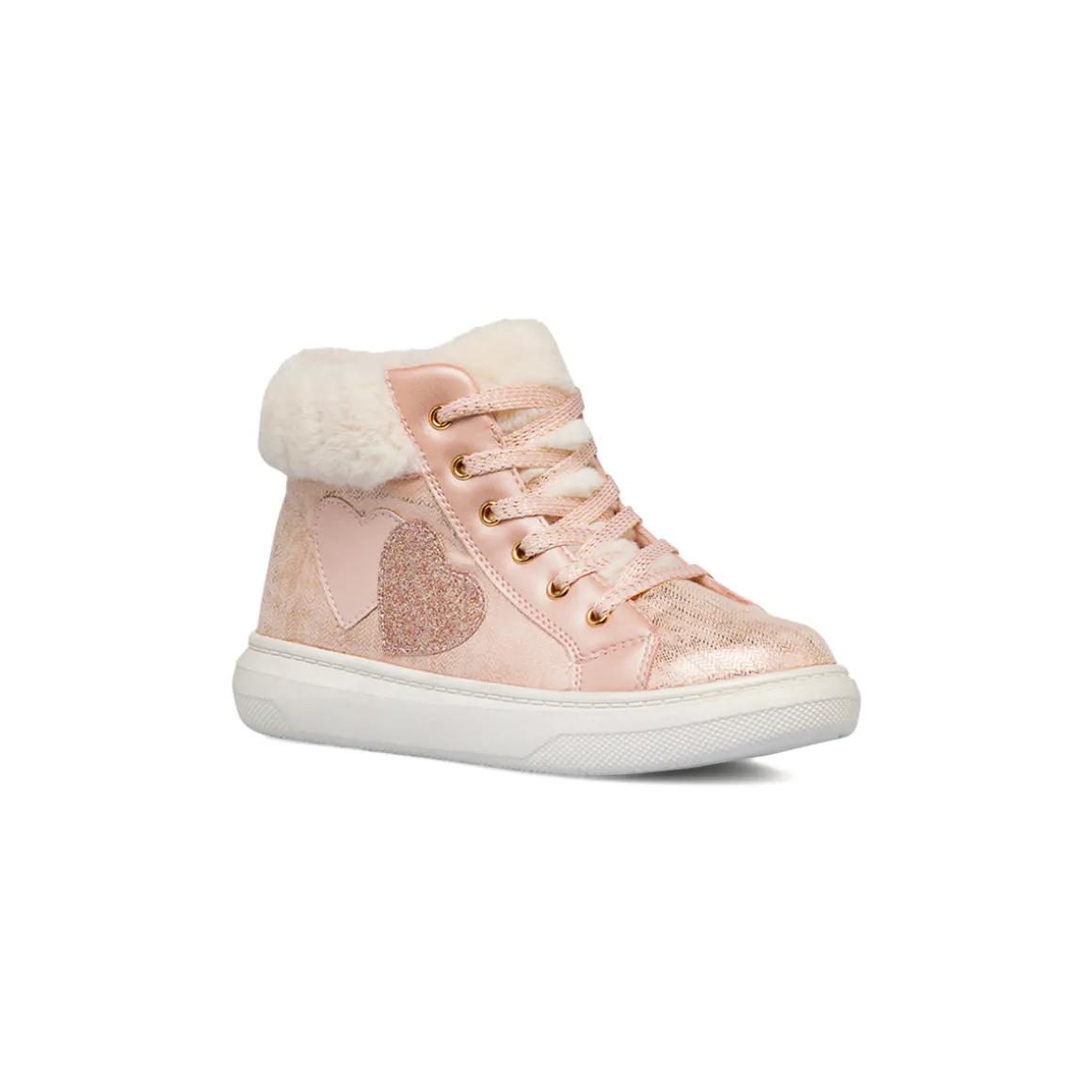 Sneakers alta rosa metal da bambina Le Scarpe di Alice