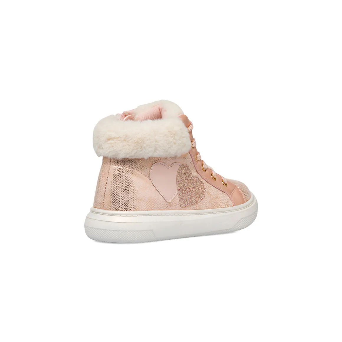 Sneakers alta rosa metal da bambina Le Scarpe di Alice