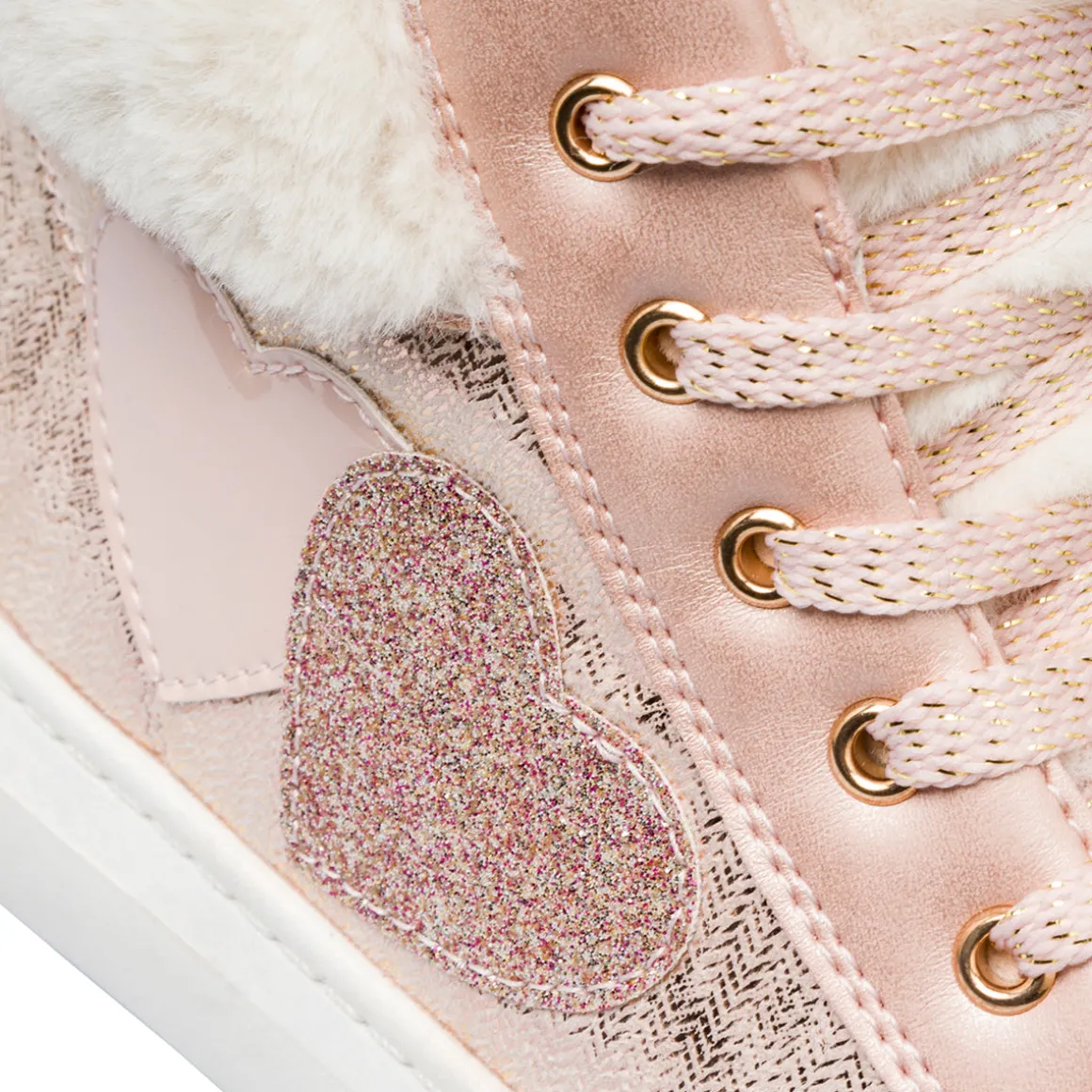 Sneakers alta rosa metal da bambina Le Scarpe di Alice