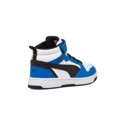 Sneakers alte bianche, blu e nere da bambino Puma Rebound v6 Mid AC+ PS