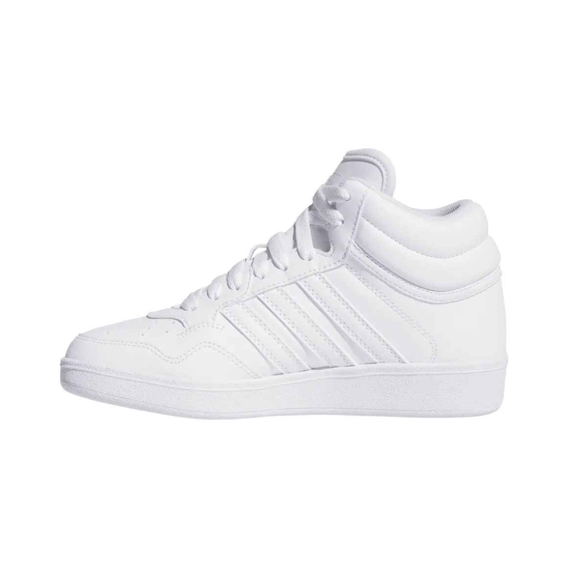 Sneakers alte bianche da ragazzo e ragazza adidas Hoops 4.0