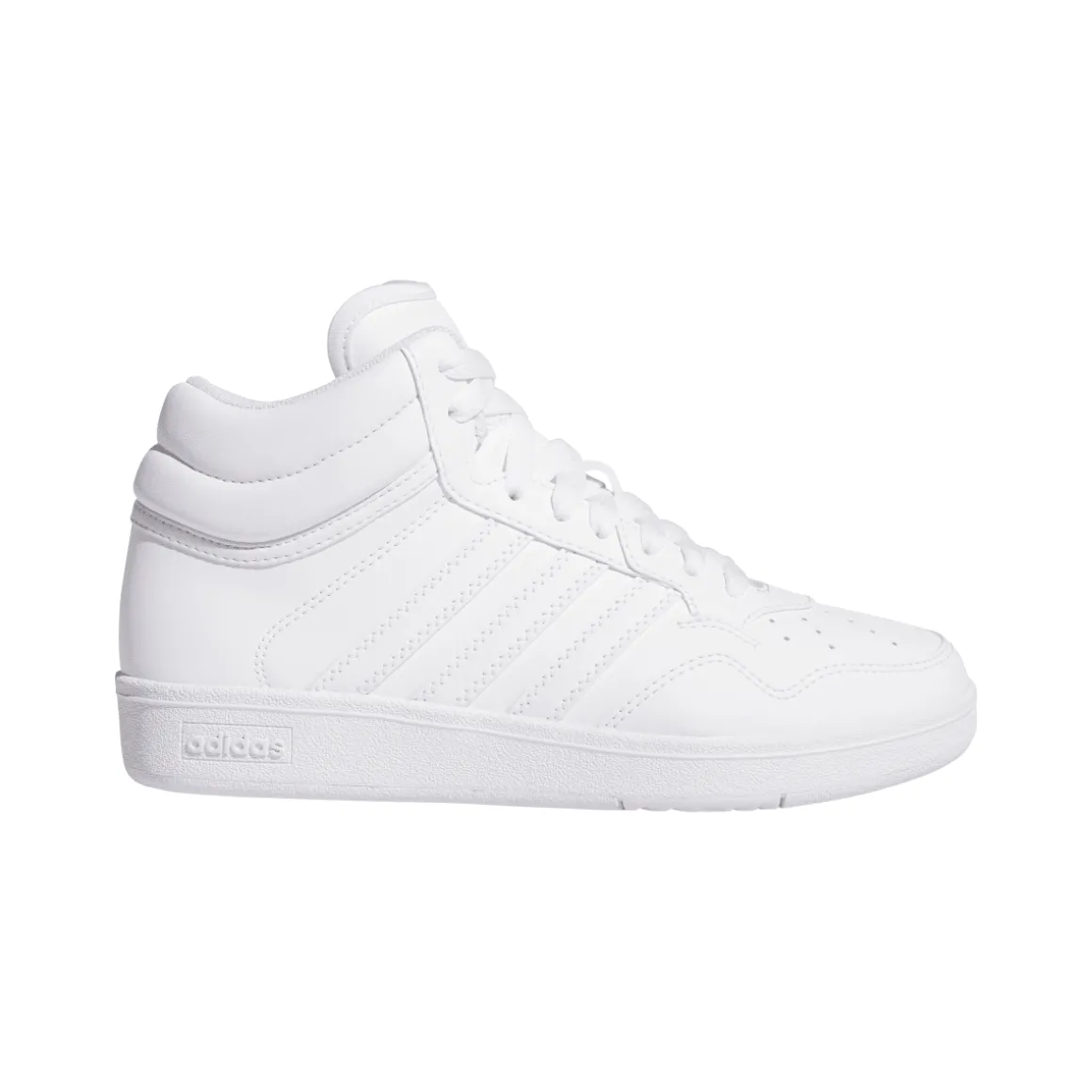 Sneakers alte bianche da ragazzo e ragazza adidas Hoops 4.0