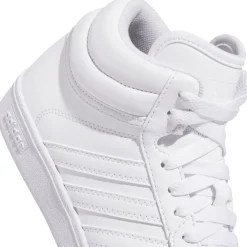 Sneakers alte bianche da ragazzo e ragazza adidas Hoops 4.0