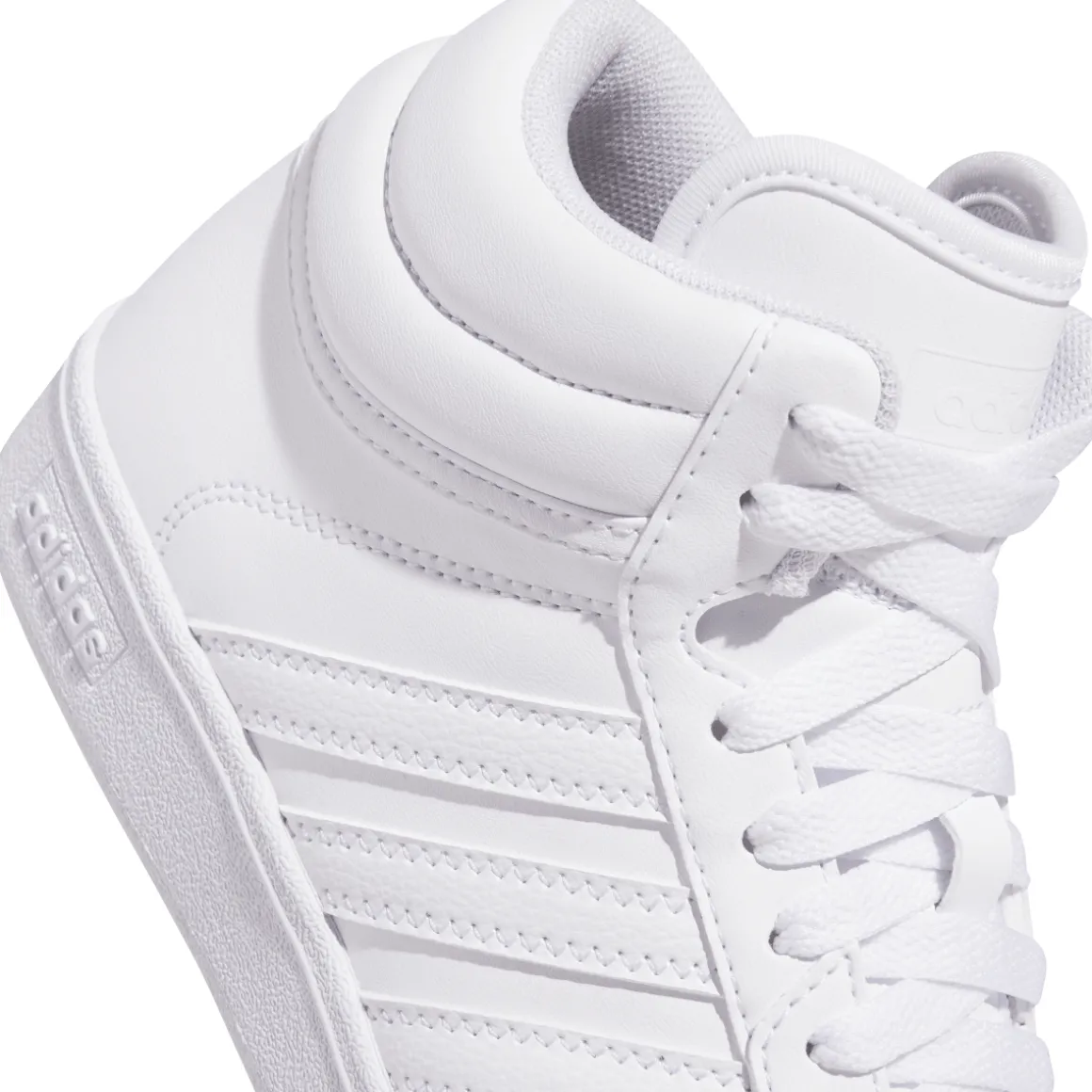 Sneakers alte bianche da ragazzo e ragazza adidas Hoops 4.0