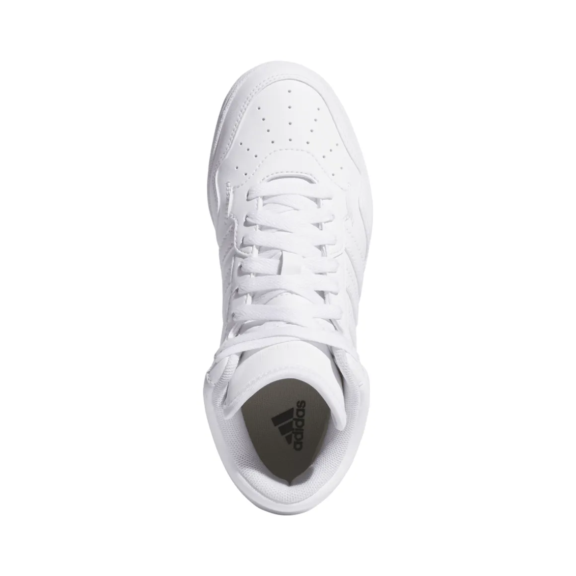 Sneakers alte bianche da ragazzo e ragazza adidas Hoops 4.0