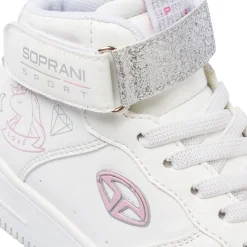 Sneakers alte bianche da Bambina con dettagli glitter Soprani Sport