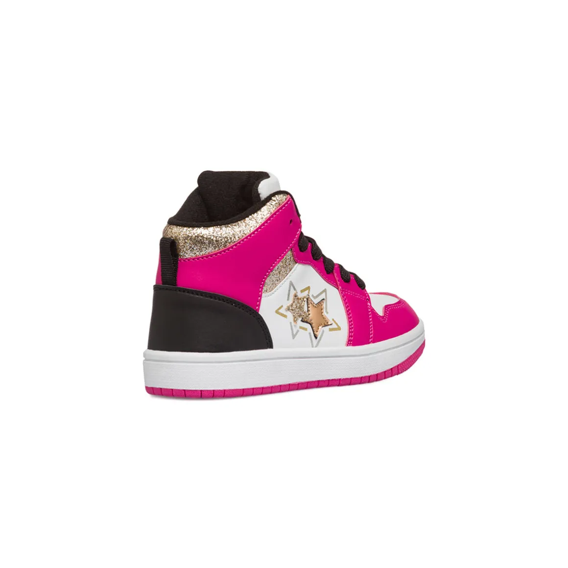 Sneakers alte bianche da ragazza con dettagli fuxia Le Scarpe di Alice