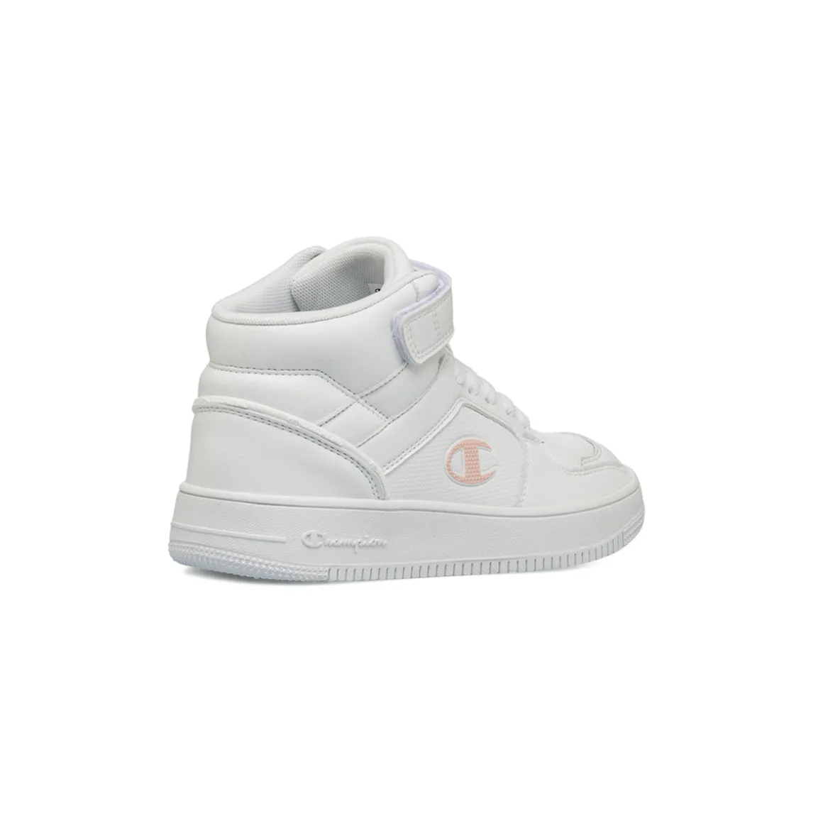 Sneakers alte bianche da Ragazza con logo rosa Champion Mid 2.0
