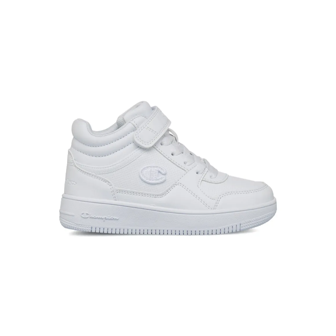 Sneakers alte bianche da bambino con logo laterale Champion Rebound Mid B Ps