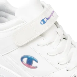 Sneakers alte bianche da ragazza con logo glitterato Champion Rebound Mid G GS