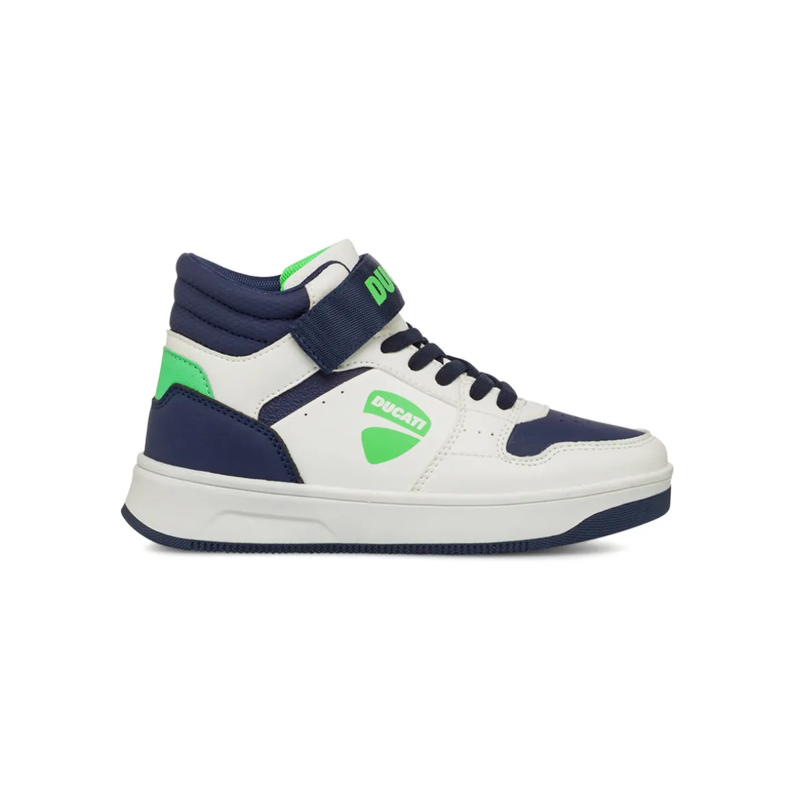 Sneakers alte bianche e blu da Ragazzo con logo Ducati