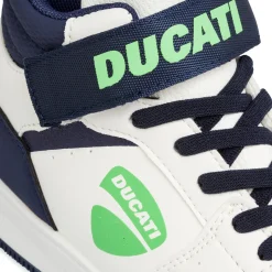 Sneakers alte bianche e blu da Ragazzo con logo Ducati