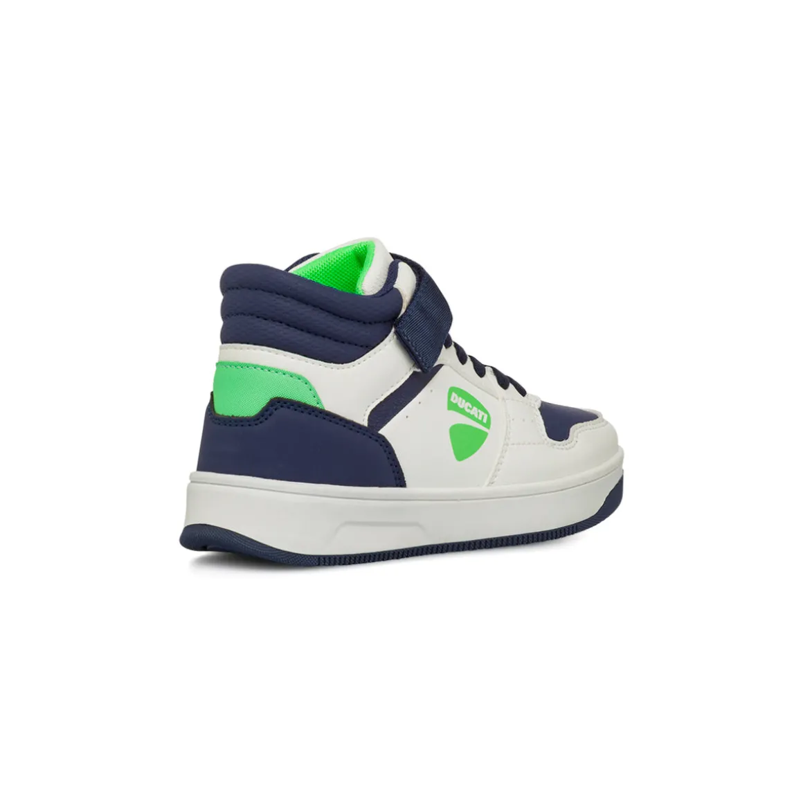 Sneakers alte bianche e blu da Ragazzo con logo Ducati