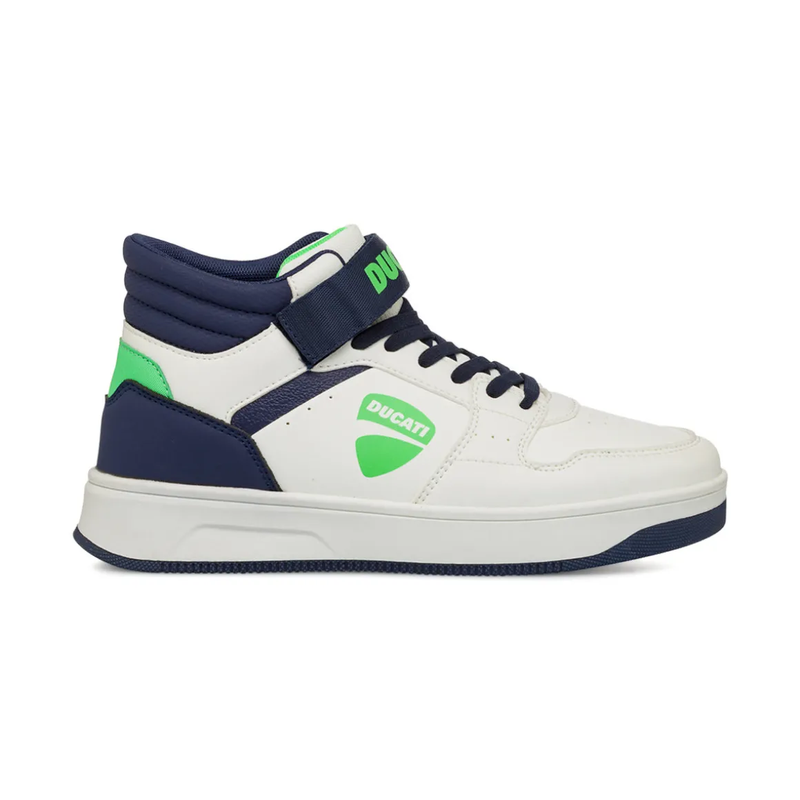 Sneakers alte bianche e blu da Ragazzo con strappo Ducati