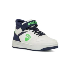Sneakers alte bianche e blu da Ragazzo con strappo Ducati