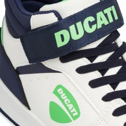 Sneakers alte bianche e blu da Ragazzo con strappo Ducati