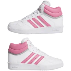 Sneakers alte bianche e rosa da Ragazza HOOPS 4.0 MID adidas