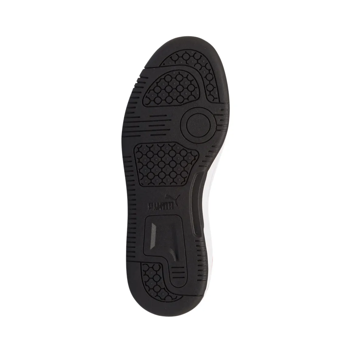Sneakers alte bianche, rosse e nere da ragazzo Puma Rebound V6 Mid Jr