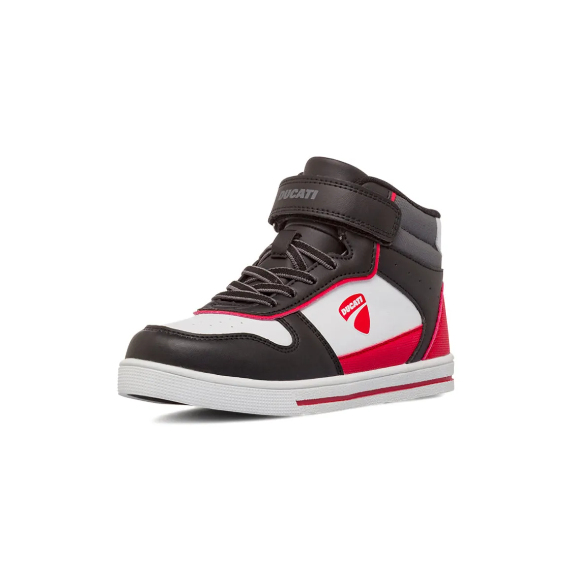 Sneakers alte bicolore nere da Bambino con strappo Ducati