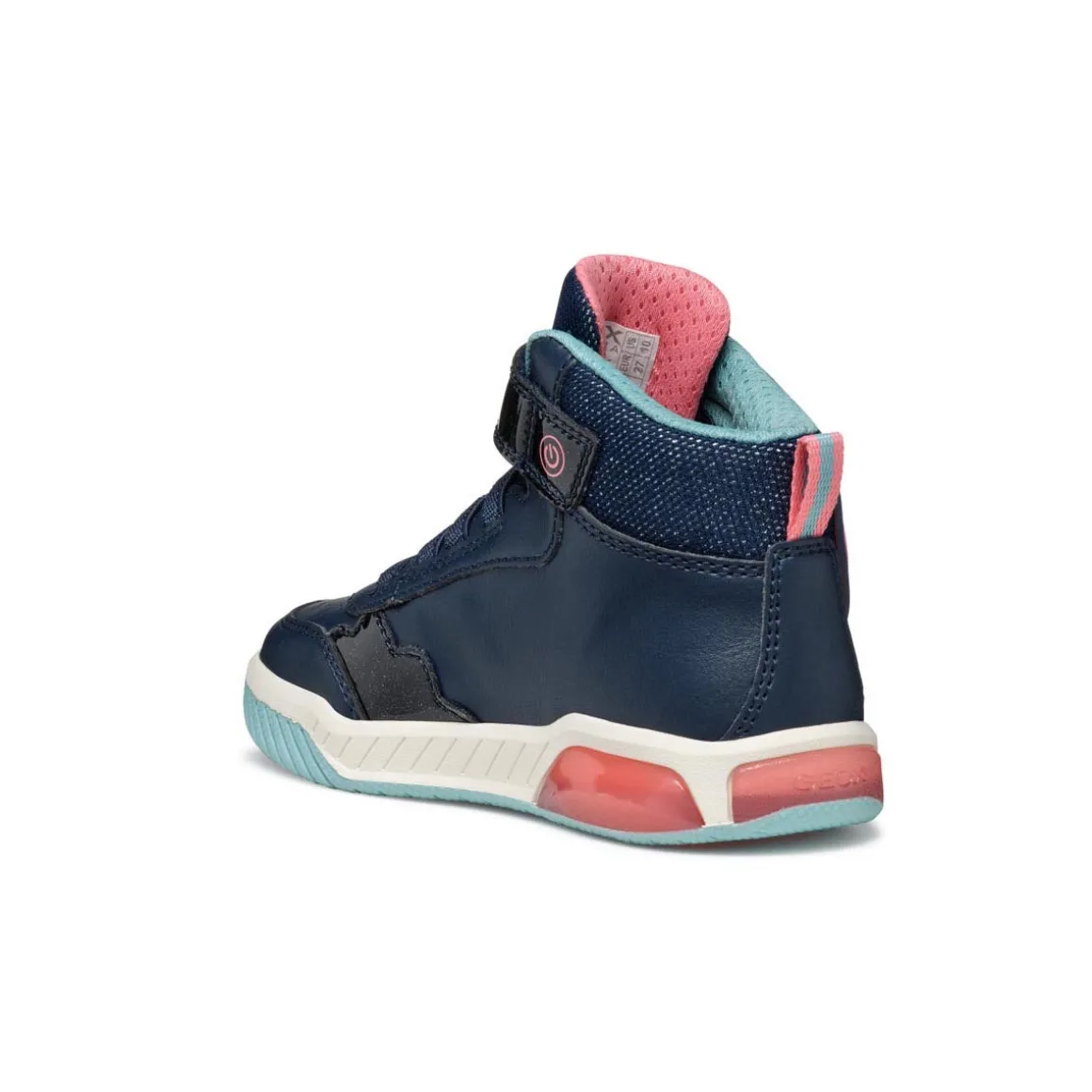 Sneakers alte blu da Bambina con suola traspirante e luci Geox