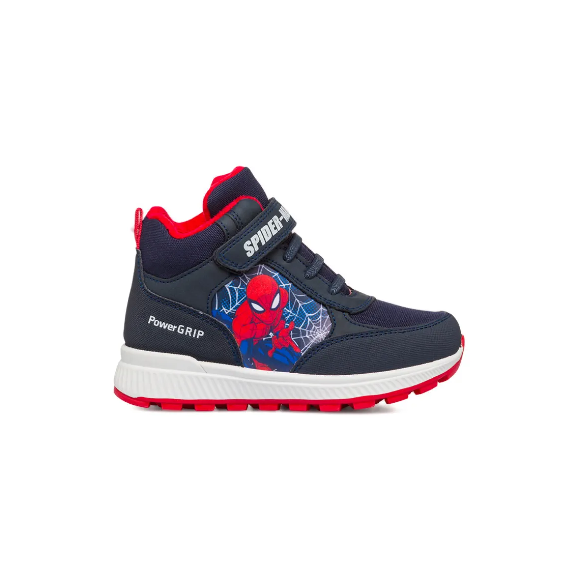 Sneakers alte blu da bambino con stampa Spiderman
