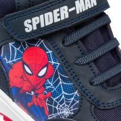 Sneakers alte blu da bambino con stampa Spiderman