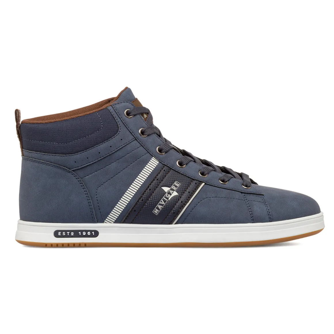 Sneakers alte blu da Uomo con logo laterale Navigare