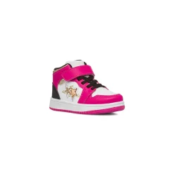 Sneakers alte da bambina bianche e fucsia con inserti neri e glitter Le scarpe di Alice