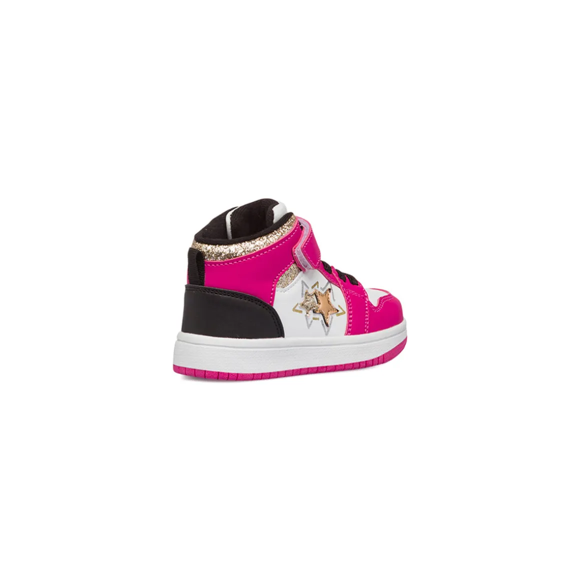 Sneakers alte da bambina bianche e fucsia con inserti neri e glitter Le scarpe di Alice
