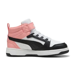 Sneakers Alte da Bambina e Ragazza Bianche con dettagli rosa Puma Rebound V6 Mid