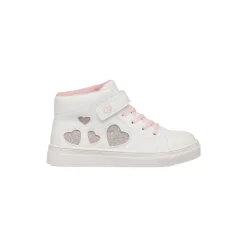 Sneakers alte da bambina bianche con dettaglio cuori con glitter Le scarpe di Alice