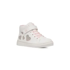 Sneakers alte da bambina bianche con dettaglio cuori con glitter Le scarpe di Alice