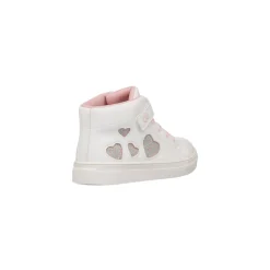 Sneakers alte da bambina bianche con dettaglio cuori con glitter Le scarpe di Alice