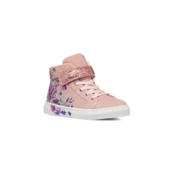 Sneakers alte da bambina rosa con dettagli fiori Le Scarpe di Alice