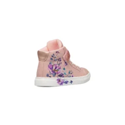 Sneakers alte da bambina rosa con dettagli fiori Le Scarpe di Alice