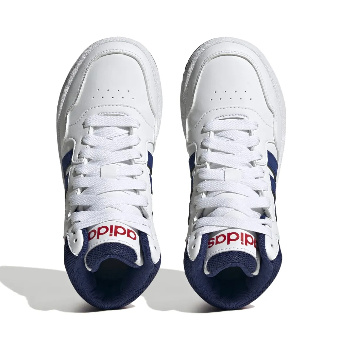Sneakers alte da bambino bianche con logo adidas Hoops 3.0