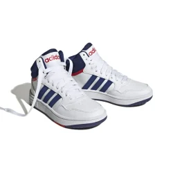 Sneakers alte da bambino bianche con logo adidas Hoops 3.0