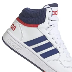 Sneakers alte da bambino bianche con logo adidas Hoops 3.0